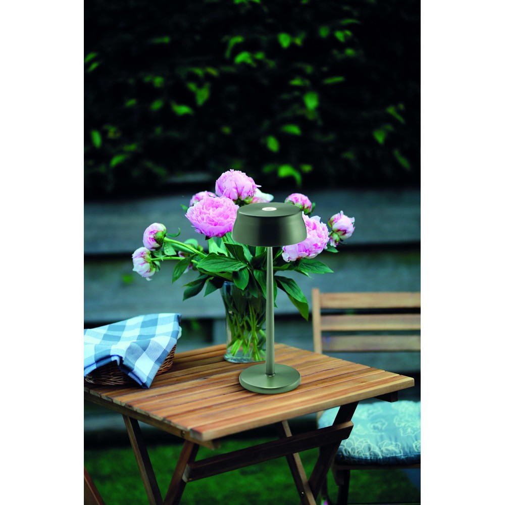 Zafferano SISTER LIGHT Wi-fi Lampada a led smart da tavolo Verde ricaricabile e dimmerabile