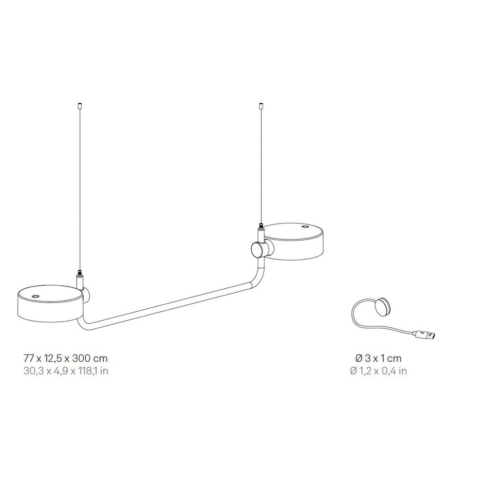 Zafferano SUPER O Lampada a led a sospensione Bianca ricaricabile e dimmerabile