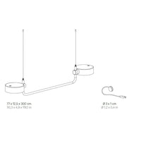 Zafferano SUPER O Lampada a led a sospensione Bianca ricaricabile e dimmerabile