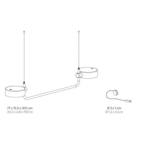Zafferano SUPER O Lampada a led a sospensione Bianca ricaricabile e dimmerabile