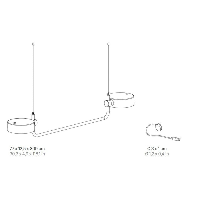 Zafferano SUPER O Lampada a led a sospensione Bianca ricaricabile e dimmerabile