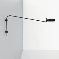 Zafferano SUPER O Lampada a led da parete con braccio Nera ricaricabile e dimmerabile