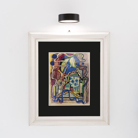 Zafferano SUPER O Lampada a led da parete Nera ricaricabile e dimmerabile