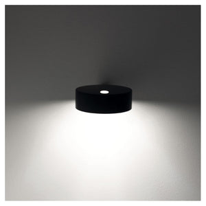 Zafferano SUPER O Lampada a led da parete Nera ricaricabile e dimmerabile