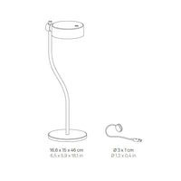 Zafferano SUPER O Lampada a led da tavolo Bianca ricaricabile e dimmerabile