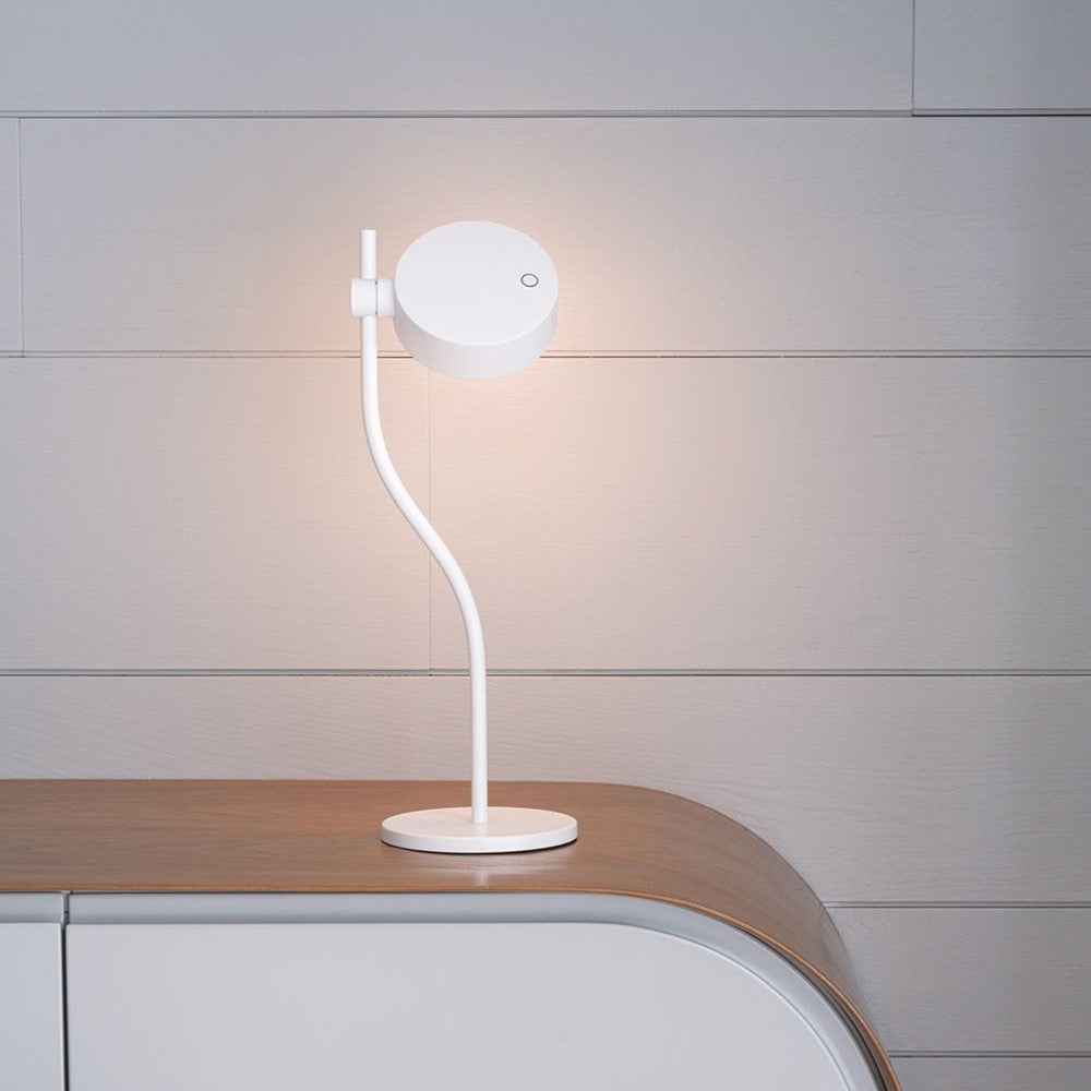 Zafferano SUPER O Lampada a led da tavolo Bianca ricaricabile e dimmerabile