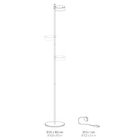 Zafferano SUPER O Lampada a led da terra Nera ricaricabile e dimmerabile - 1 Modulo Luce