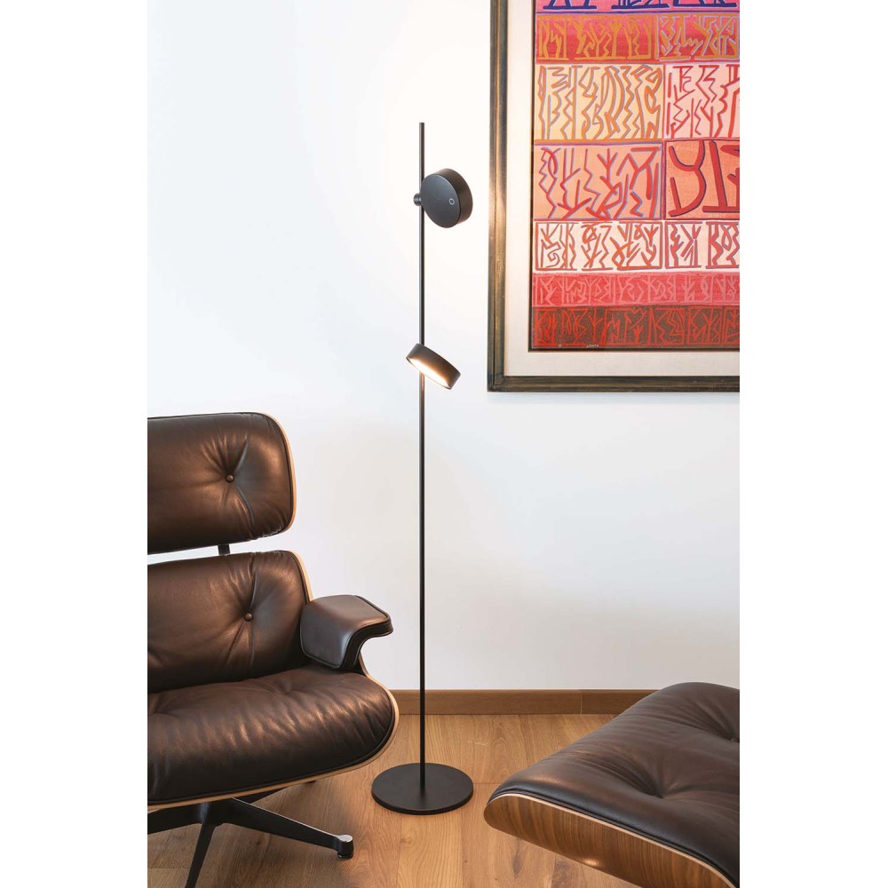 Zafferano SUPER O Lampada a led da terra Nera ricaricabile e dimmerabile - 1 Modulo Luce