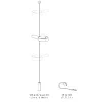 Zafferano SUPER O Lampada a led sospesa Bianca ricaricabile e dimmerabile - 1 Modulo Luce