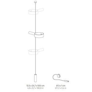 Zafferano SUPER O Lampada a led sospesa Bianca ricaricabile e dimmerabile - 1 Modulo Luce