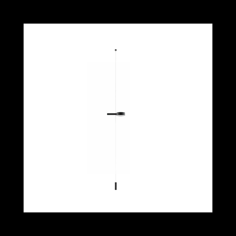 Zafferano SUPER O Lampada a led sospesa Nera ricaricabile e dimmerabile - 1 Moduli Luce