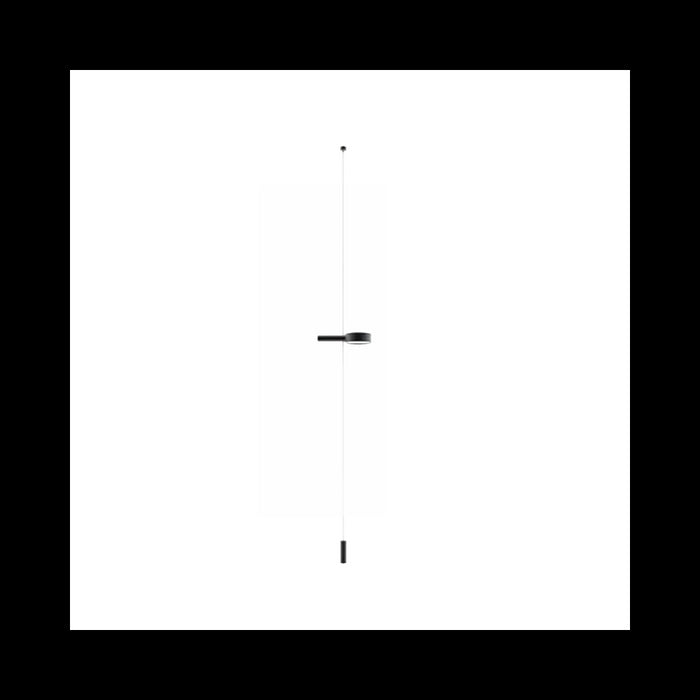 Zafferano SUPER O Lampada a led sospesa Nera ricaricabile e dimmerabile - 1 Moduli Luce
