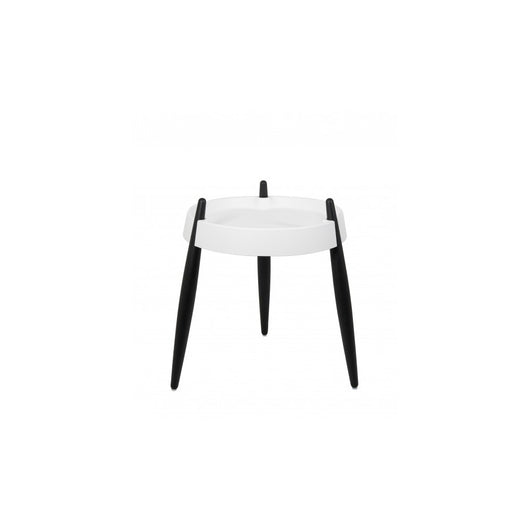 Zafferano Tavolino LIOLÀ h47cm Bianco - Frassino nero