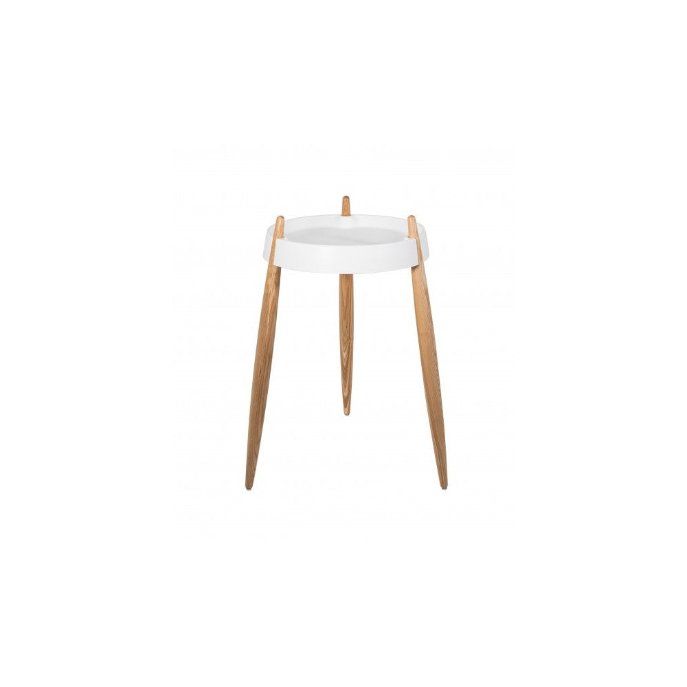 Zafferano Tavolino LIOLÀ h67cm Bianco - Frassino naturale