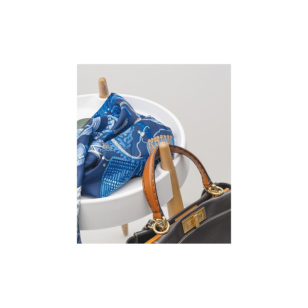 Zafferano Tavolino LIOLÀ h47cm Bianco - Frassino naturale