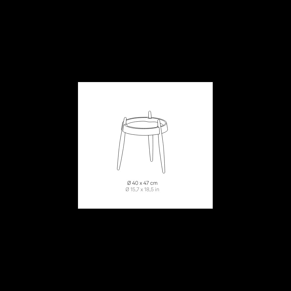 Zafferano Tavolino LIOLÀ h47cm Bianco - Frassino naturale