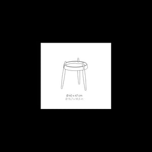 Zafferano Tavolino LIOLÀ h47cm Bianco - Frassino nero