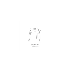 Zafferano Tavolino LIOLÀ h47cm Nero - Frassino nero