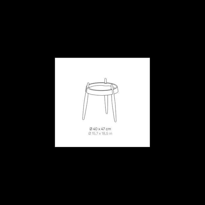 Zafferano Tavolino LIOLÀ h47cm Nero - Frassino nero