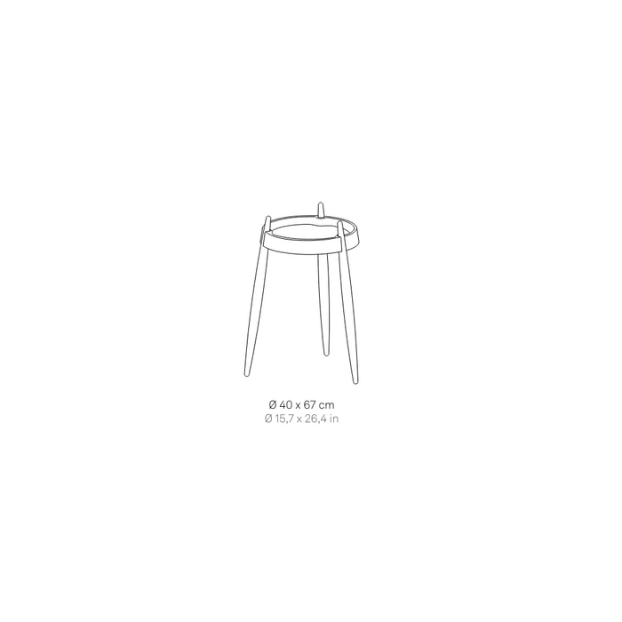 Zafferano Tavolino LIOLÀ h67cm Bianco - Frassino naturale