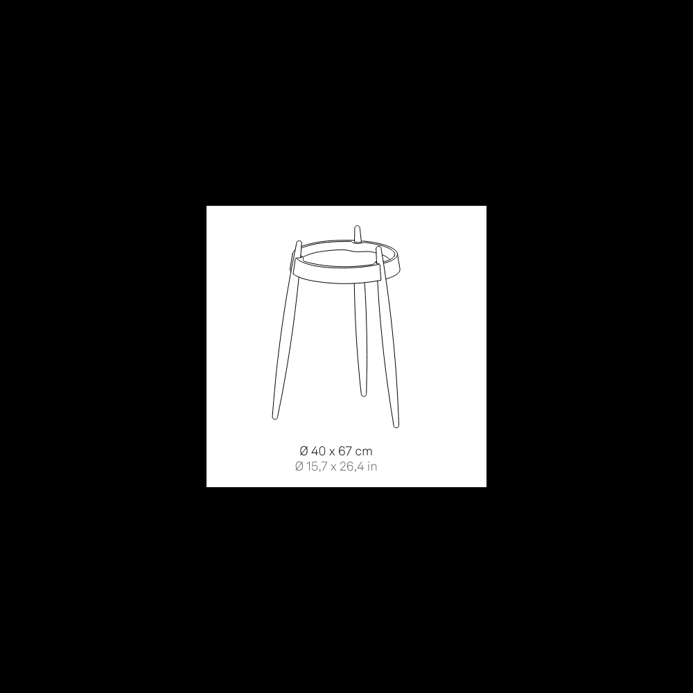 Zafferano Tavolino LIOLÀ h67cm Bianco - Frassino nero