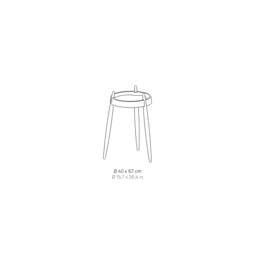 Zafferano Tavolino LIOLÀ h67cm Nero - Frassino nero