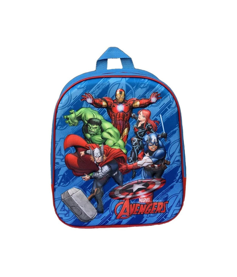 Zainetto Avengers Stampa In Rilievo 3d Supereroi Bambini Scuola Asilo Elementari         