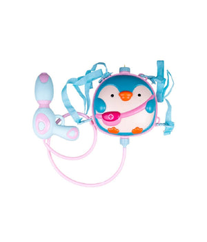 Trade Shop - Zainetto Con Pistola Acqua Pinguino Per Estate Piscina Spiaggia Giochi Bambini 6558033 -