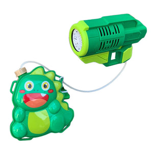 Trade Shop - Zainetto Con Pistola Sparabolle Sapone Bottiglia 150ml Dinosauro Gioco Per Bambini 807656a -