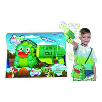 Trade Shop - Zainetto Con Pistola Sparabolle Sapone Bottiglia 150ml Dinosauro Gioco Per Bambini 807656a -