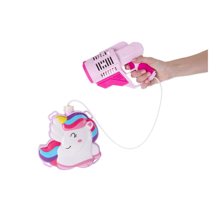 Trade Shop - Zainetto Con Pistola Sparabolle Sapone Bottiglia 150ml Unicorno Gioco Per Bambine 807663a -