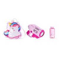 Trade Shop - Zainetto Con Pistola Sparabolle Sapone Bottiglia 150ml Unicorno Gioco Per Bambine 807663a -