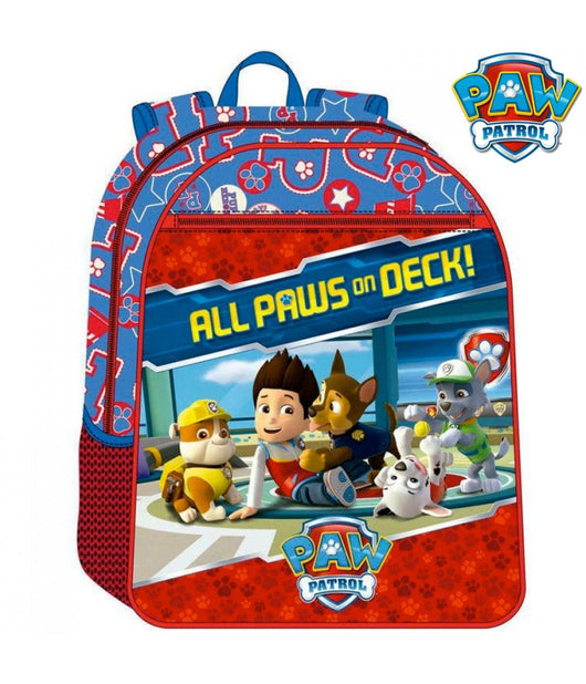 Zainetto Paw Patrol Cuccioli 28cm Microfibra+pvc Bambini Scuola Asilo Elementari         