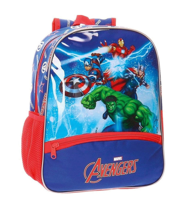 Zainetto Scuola Avengers 33 Cm Zaino Asilo Elementari Bambini Marvel Blu Rosso         