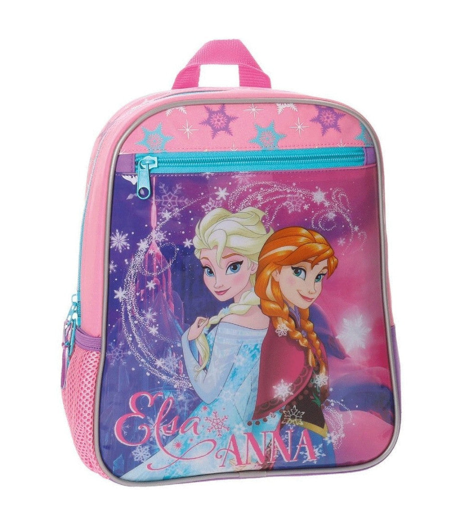Trade Shop - Zainetto Scuola Frozen Elsa Anna 28 Cm Zaino Asilo Bambine Rosa 6 Lt -