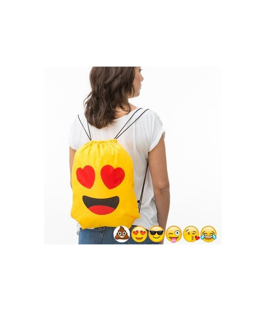 Zaino A Sacca Con Corde Emoticon Modello Casuale Faccine Assortite Zainetto Bag         
