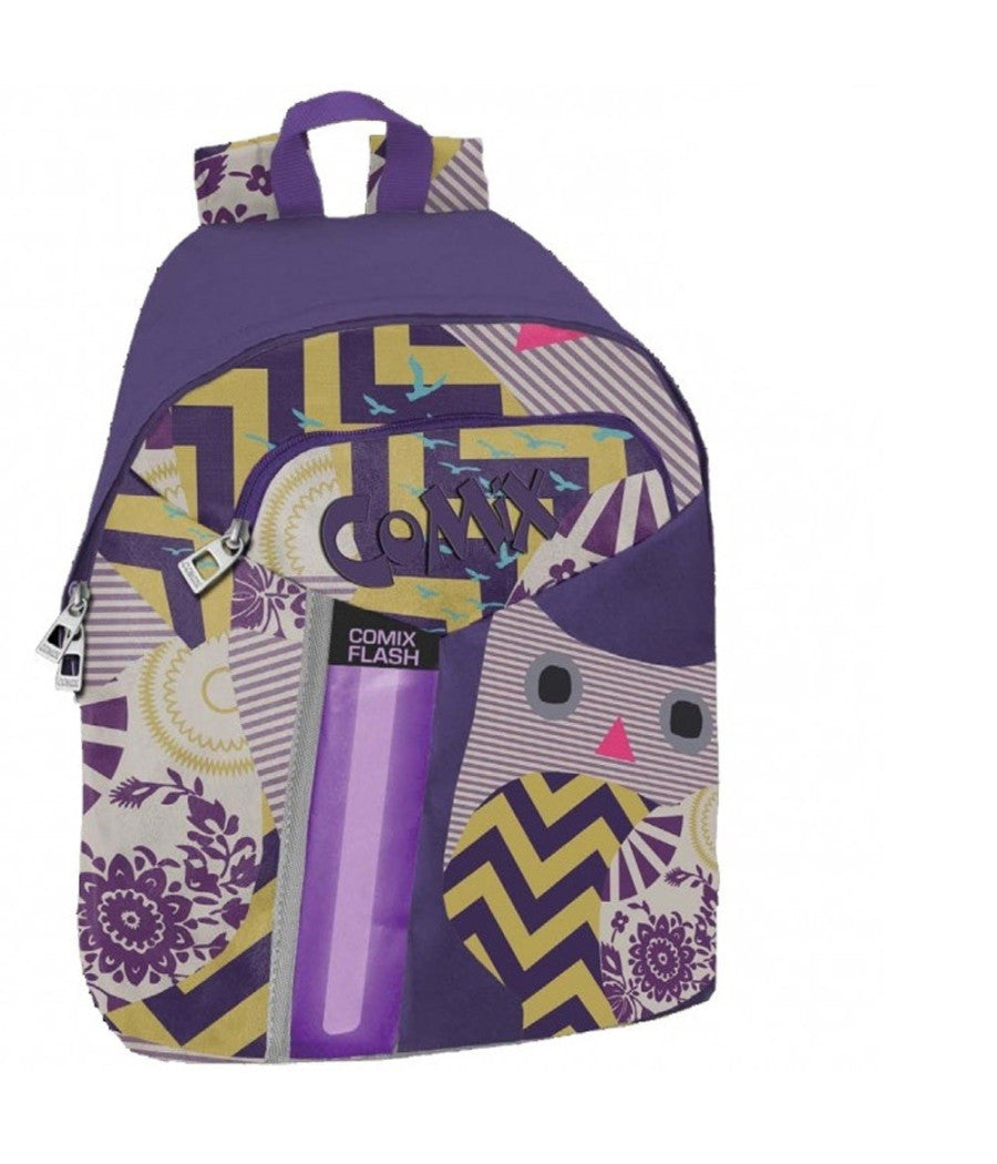 Zaino Americano Comix Flash Scuola Colore Viola Fantasia 30x41x17 Cm         