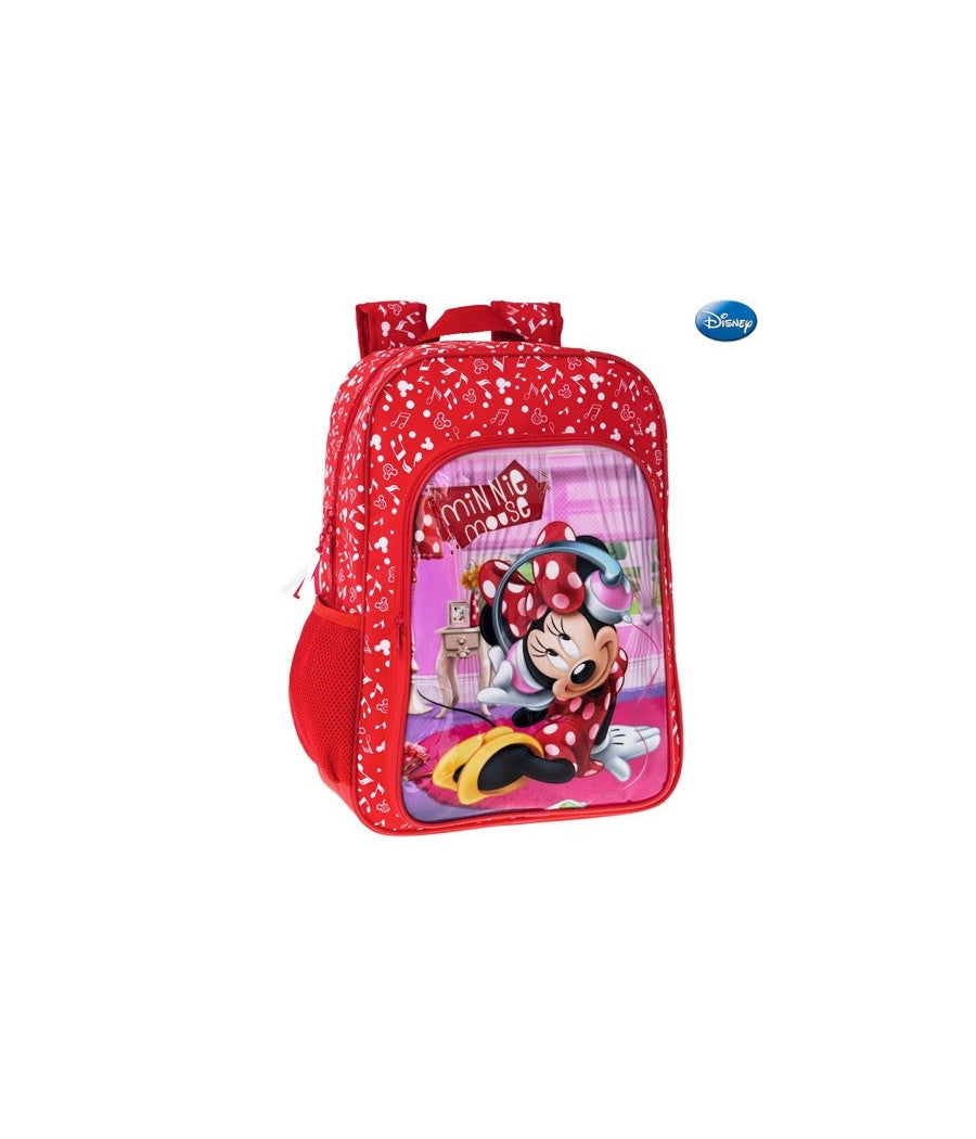 Zaino Americano Scuola Elementare Media Zainetto 30x40x16 Cm Disney Minnie Mouse         