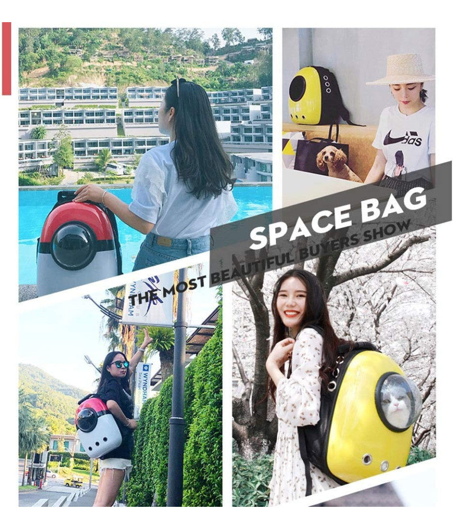 Zaino Borsa Trasportino Gatto Cane Portatile Viaggio Design A Capsula Spaziale         