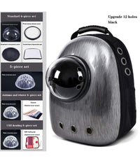 Zaino Borsa Trasportino Gatto Cane Portatile Viaggio Design A Capsula Spaziale         