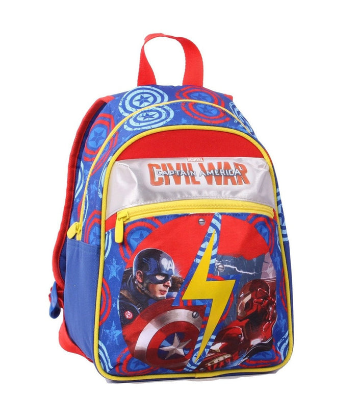 Zaino Capitan America Civil War Marvel Blu Per Scuola Asilo E Tempo Libero 30cm         