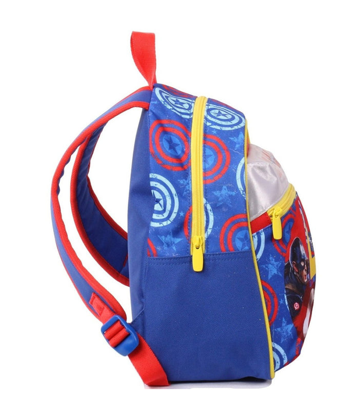 Zaino Capitan America Civil War Marvel Blu Per Scuola Asilo E Tempo Libero 30cm         