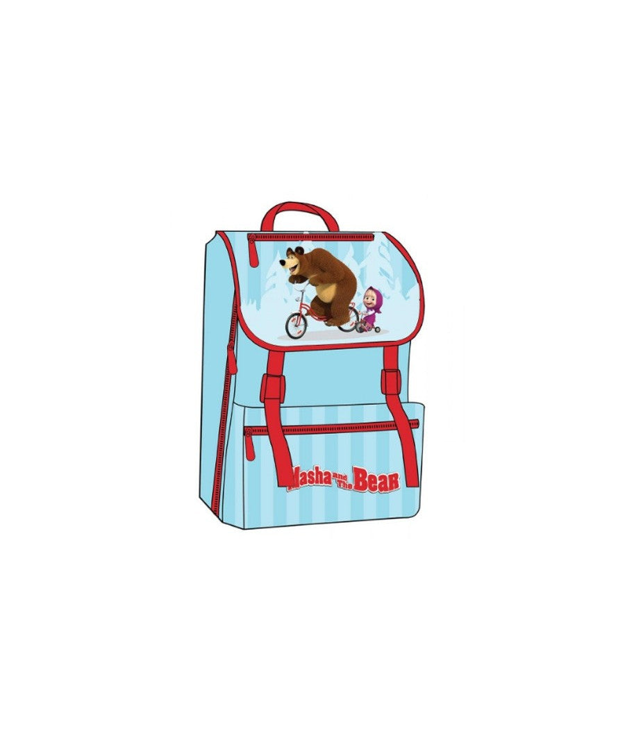 Zaino Cartella Estensibile Scuola Masha E Orso In Poliestere Modelli Assortiti         
