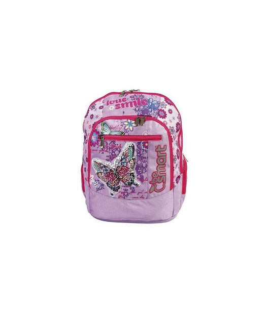 Zaino Cartella Teen Be Smart Butterfly Scuola Medie Elementari Ragazze Bambine         