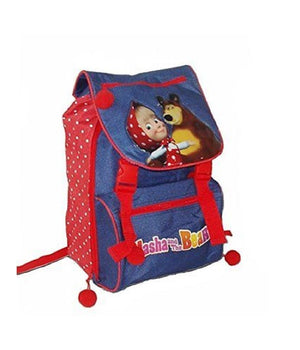 Zaino Estensibile Scuola Elementare E Media Zainetto 38x28x13 Cm Masha E Orso         