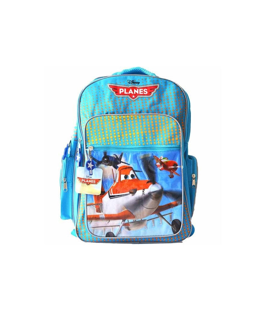 Zaino Grande Scuola E Gita Con 2 Scomparti In Tessuto E Pvc Disney Planes         