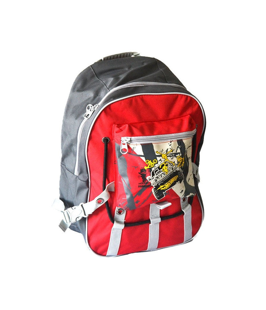 Zaino Per Scuola Gita Tempo Libero Escursioni Hot Weels Tessuto Ergomonico         