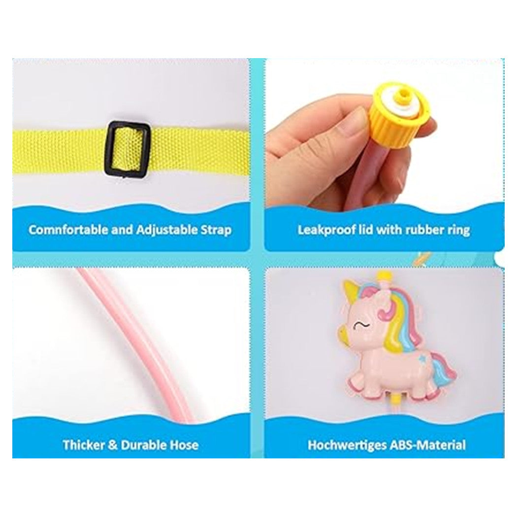 Trade Shop - Zaino Pistola Spara Acqua Per Bambini Gioco Serbatoio Da 2 Lt Estate Unicorno 6726038 -