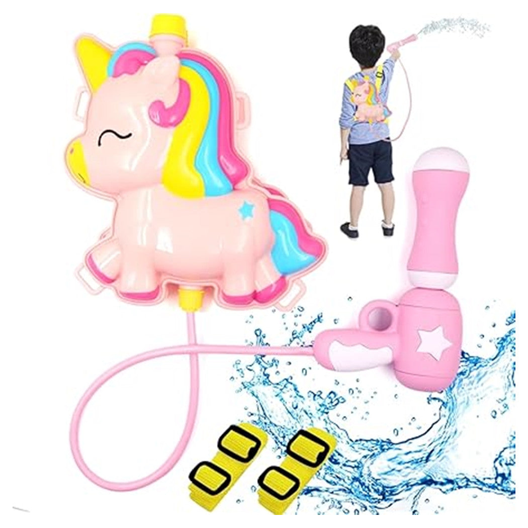 Trade Shop - Zaino Pistola Spara Acqua Per Bambini Gioco Serbatoio Da 2 Lt Estate Unicorno 6726038 -