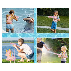Trade Shop - Zaino Pistola Spara Acqua Per Bambini Gioco Serbatoio Da 2 Lt Estate Unicorno 6726038 -